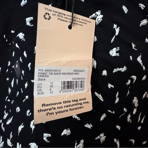 Black and White Patterned Women's Dress - Picture 6 of 7